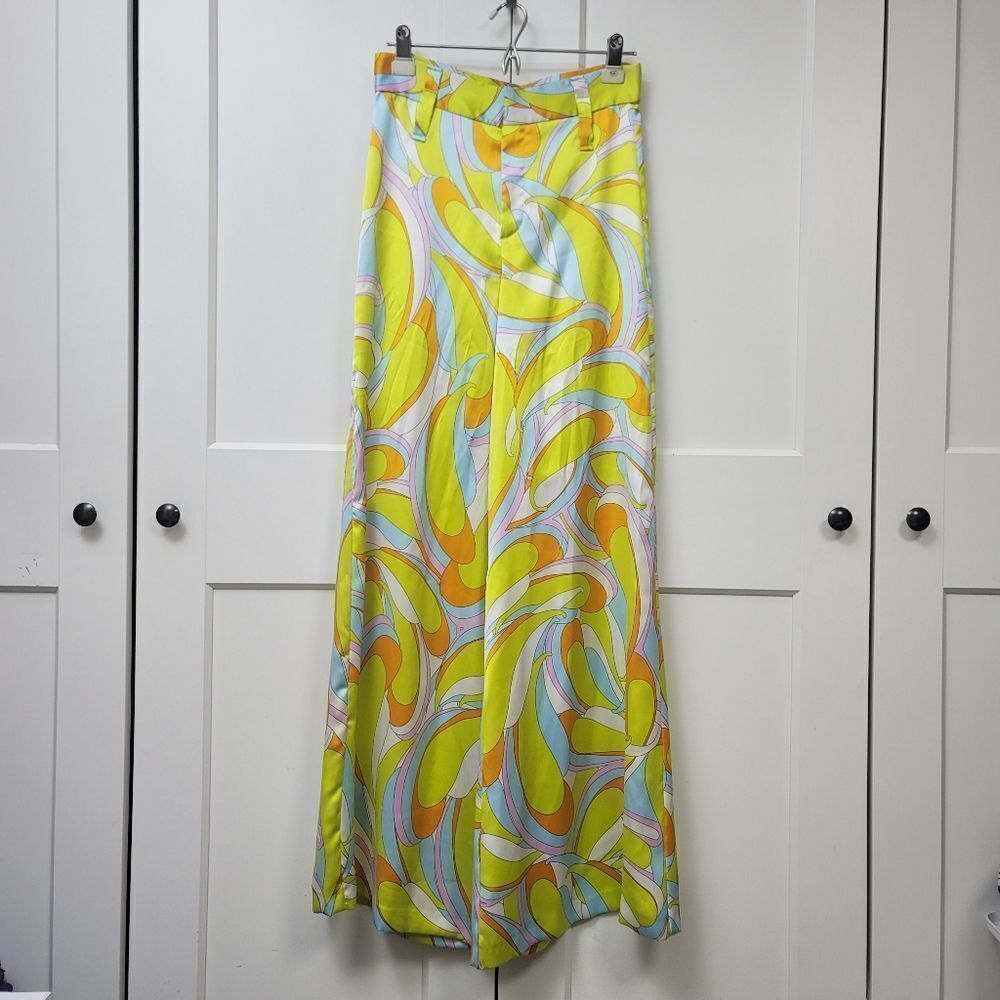 Zara Vibrant Multicolor Wide-Leg Pants - Picture 4 of 12